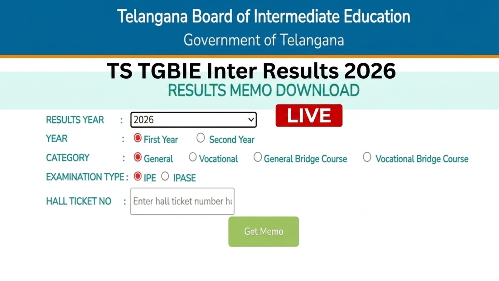 Results.cgg.gov.in, TGBIE Telangana TS Inter Results 2026 LIVE Updates: 1st, 2nd year results at tgbie.cgg.gov.in