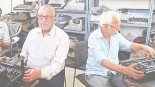 Nehru Place typewriterwala Rajesh Palta continues a century-old family legacy by restoring vintage machines. (Express Photo)