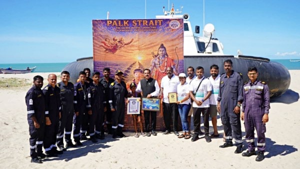 Ishank Singh swimmer, youngest Palk Strait swimmer, Jharkhand boy Sri Lanka India swim, Universal Records Forum URF, Talaimannar to Dhanushkodi swim, Dhurwa Dam Ranchi training, open water swimming India records, youngest English Channel aspirant, Jawahar Vidya Mandir Shyamali alumni, Mahendra Singh Dhoni school, Indian express news, current affairs