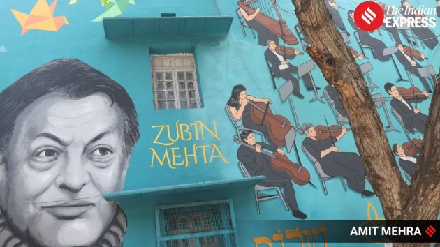 イスラエル大使館、デリーにズービン・メータの壁画を公開
