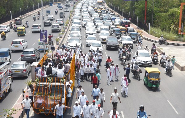 Last Rides of Prateek Yadav in Lucknow on Thursday. (Express Photo by Vishal Srivastav)