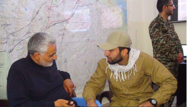 Mohammad Baqer Saad Dawood Al-Saadi, right, with Qasem Soleimani, former commander of the Iran's Islamic Revolutionary Guard Corps' Quds Force. (AP file)