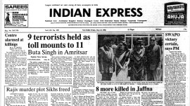 Nine terrorists arrested, Jalandhar districts, Amritsar killings, 40 Years Ago, PM says SWAPO victory certain, Rajiv Gandhi, Sri Lanka continues bombing, editorial, Indian express, opinion news, current affairs