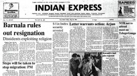 Barnala rules out resignation, Surjit Singh Barnala, Rajiv Gandhi, 40 Years Ago, Imbroglio in Congress-I, Doctor shot as others quarrel, editorial, Indian express, opinion news, current affairs