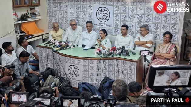 She said the TMC’s contest in the polls was not against the BJP but against the Election Commission