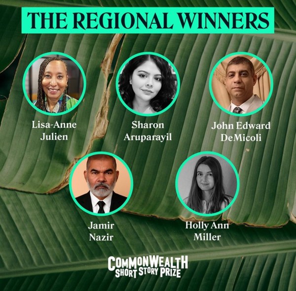 Faces of the five regional winners of The Commonwealth Short Story Prize