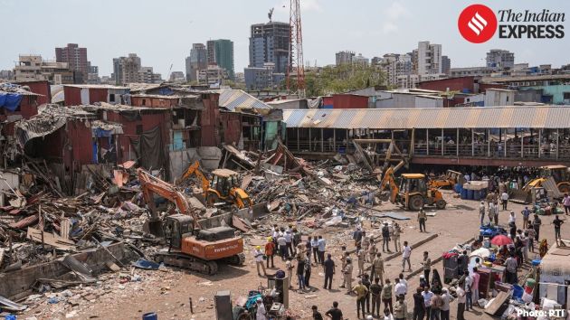 Western Railway began a five-day demolition drive targeting around 400 illegal structures in the Garib Nagar