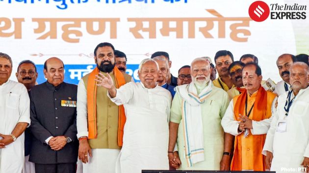 Prime Minister Narendra Modi, Union Home Minister Amit Shah, Defence Minister Rajnath Singh and several senior NDA leaders attended the swearing-in ceremony