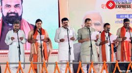 Among those who took oath were Vijay Kumar Sinha, Shrawon Kumar, Nishant Kumar, Dilip Jaiswal, Leshi Singh, Ram Kripal Yadav and Nitish Mishra, along with several other leaders from NDA constituent