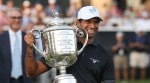 Aaron Rai's overall score of 9-under-271 and the fateful lifting of the Wanamaker Trophy came under the watchful eyes of his father Amrik Singh and wife, Indian professional golfer Gaurika Bishnoi. (Pic Credit: PGA Championships)