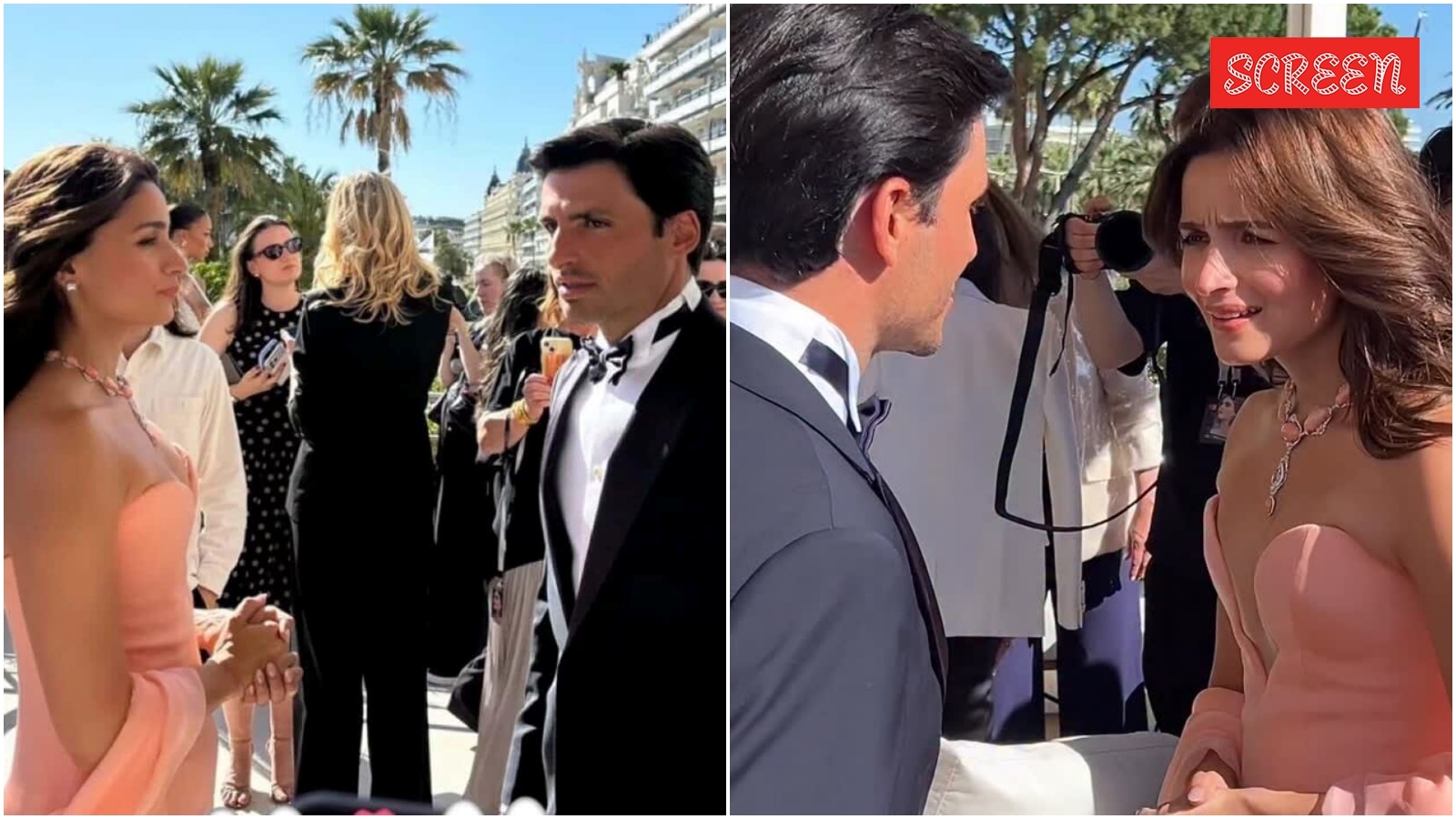 Alia Bhatt meets F1’s Carlos Sainz at Cannes; fans call it unexpected crossover. Watch