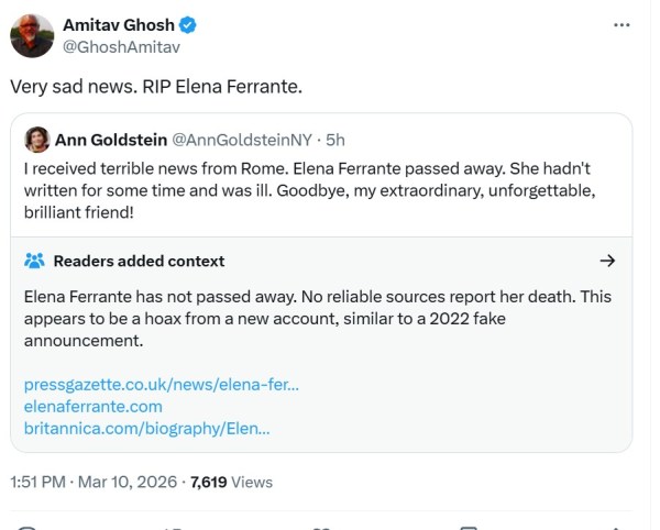 Even Amitav Ghosh, an author of international repute, was taken in by the hoax, perhaps because the Debenedetti was impersonating Ann Goldstein, the elusive Ferrante's translator.