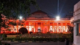 Assembly, Writers’ Building lit up in saffron after change of guard in state