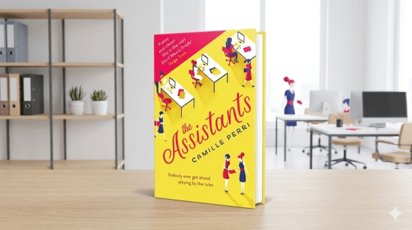 The book The Assistants by Camille Perri lying on a table. 