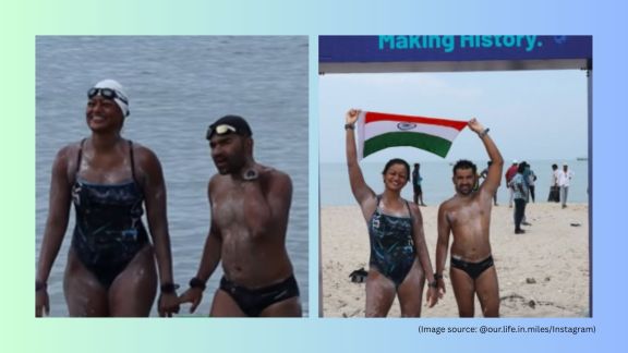 Bengaluru couple swims from Sri Lanka to India