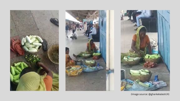 Bihar vendors cucumber Katihar railway station viral video