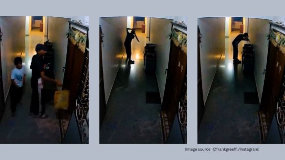 Blinkit delivery worker cricket bat viral video