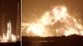 The Blue Origin rocket exploding in Florida (Image: Spaceflight Now)