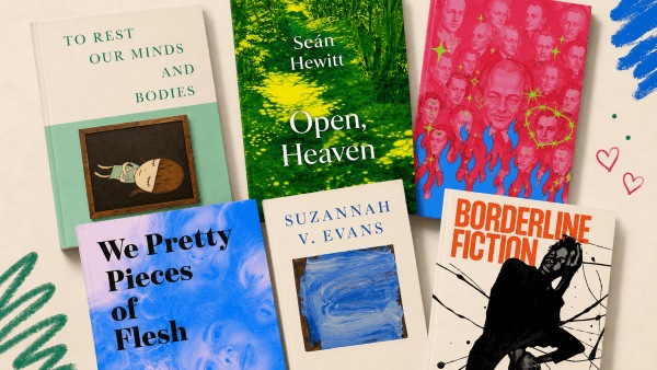 The six books shortlisted for the Dylan Prize shortlist lying on a bedsheet. 