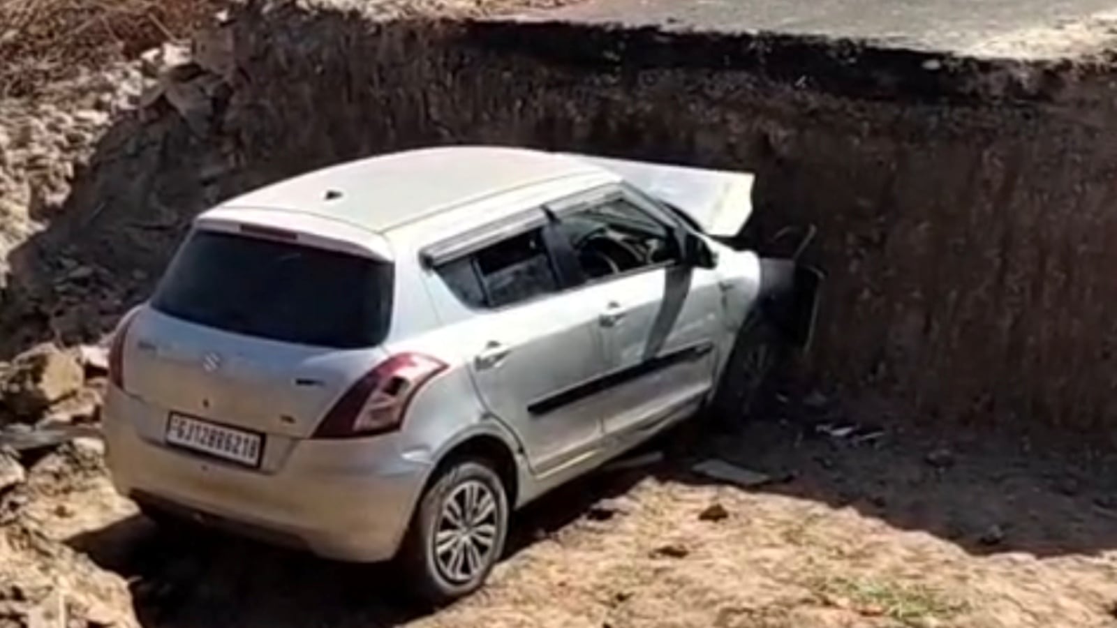 Newborn survives, mother among 3 killed after 2 vehicles fall into ‘gap’ on Gujarat road