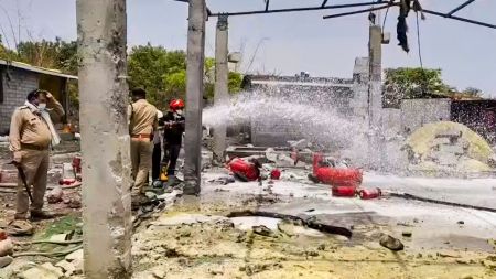 At least three workers were killed and 15 persons injured after a fire broke out following an explosion at a firecracker factory