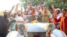Bansal emerged victorious in his fourth election — earlier, he had unsuccessfully contested three Assembly elections from the Kalka constituency. After winning, Bansal and his supporters arrived in a vintage car.