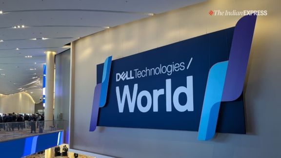 Dell Technologies executive John Roese speaks about sovereign AI, hybrid infrastructure, and the future of AI policy at the company’s Las Vegas event. (Image: The Indian Express/ Anuj Bhatia)