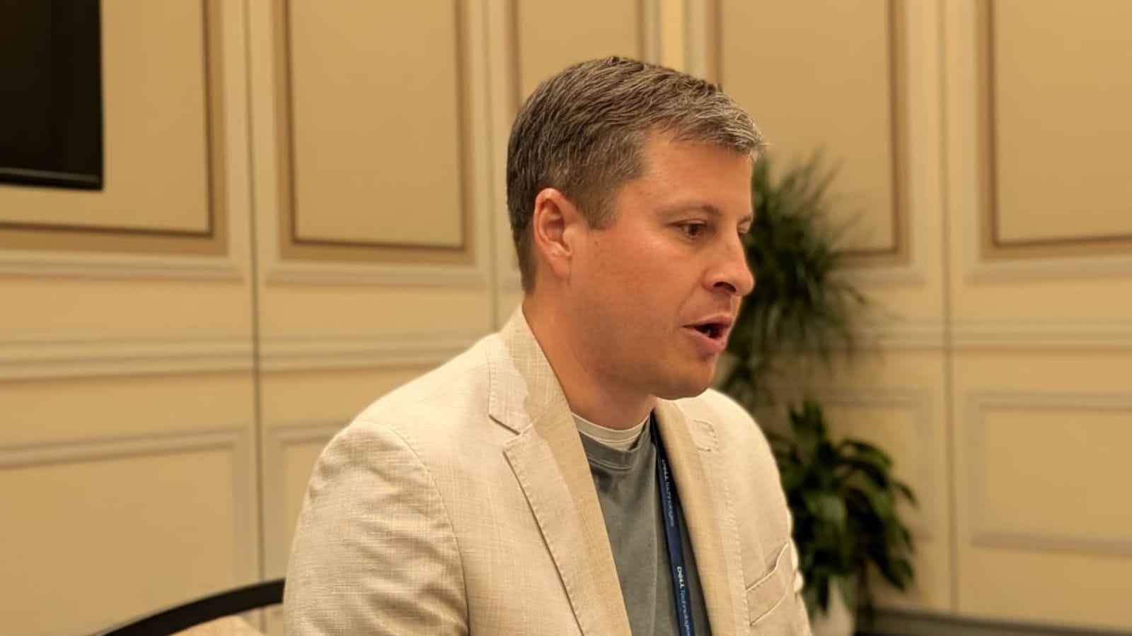 John Scimone, President and Chief Security Officer at Dell, speaks about the risks posed by autonomous AI agents during Dell Technologies World in Las Vegas.(Image credit: Anuj Bhatia/ The Indian Express)