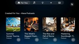 Amazon is expanding Alexa+ into AI-generated media with a new feature that lets users create personalised podcast episodes on demand using conversational AI-generated hosts. (Image: Amazon)