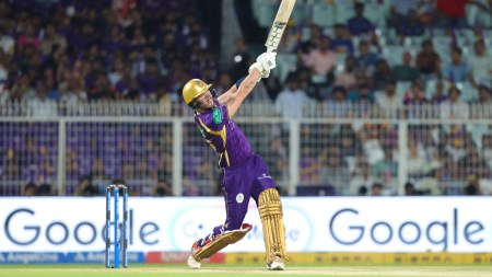 Kolkata Knight Riders opener Finn Allen in action against Gujarat Titans. (CREIMAS FOR IPL)