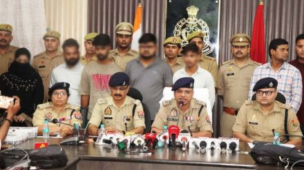 The five accused arrested in the Moradabad case. (Express Photo)