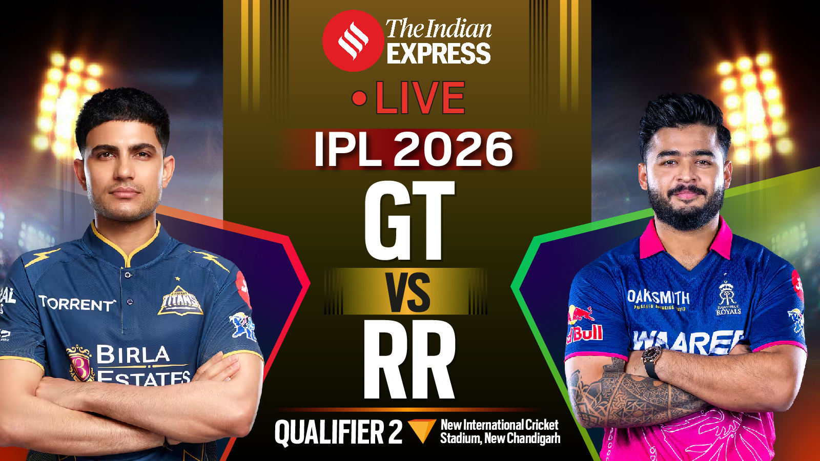 GT vs RR LIVE Score, IPL 2026 Qualifier 2: Rajasthan, Gujarat face off with final on line as rain threat looms over Mullanpur | Cricket News