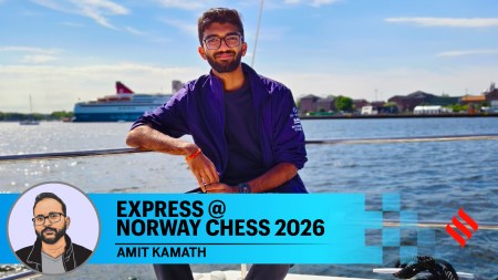 World champion D Gukesh during the Norway Chess games on Friday, a day when he turned 20. (Express photo by Amit Kamath)