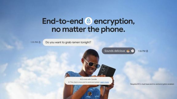 Cross-platform texting is becoming more private and secure with the arrival of end-to-end encrypted RCS messaging. (Image: Google)