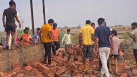 temple wall collapse