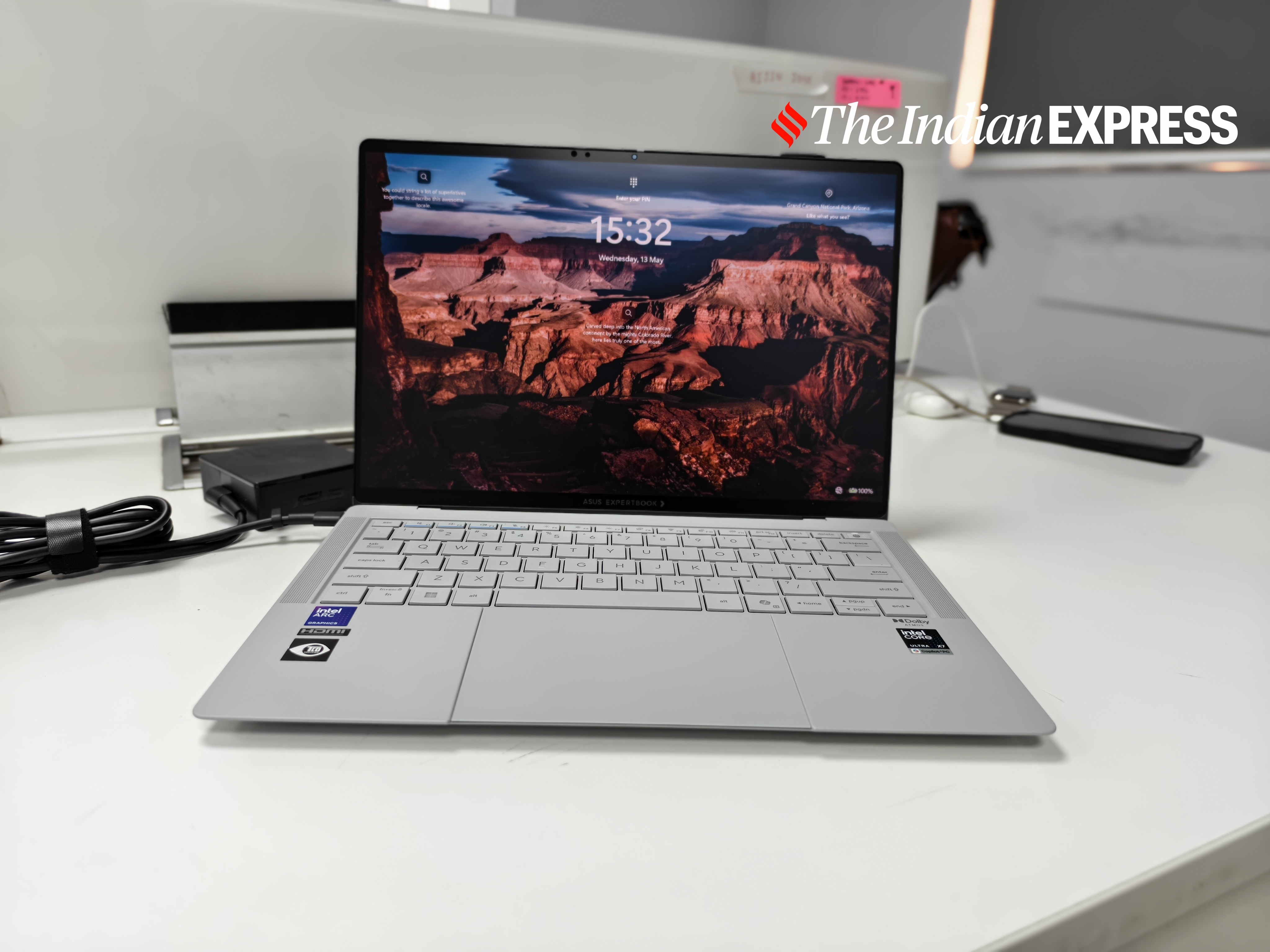 The matte 3K OLED display significantly cuts glare, making the laptop easier to use in brightly lit environments. (Image: Bijin Jose/The Indian Express)