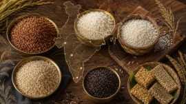 Millet bars and indigenous grains representing India's food heritage