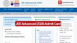 JEE Adv Admit Card Link 2026