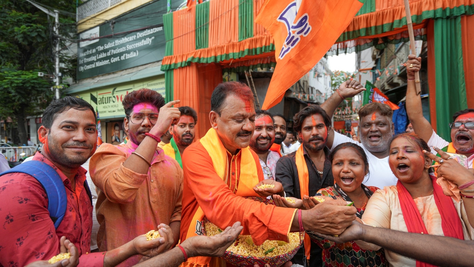 Tasting success: BJP celebrates historic mandate with fish, jhaalmuri