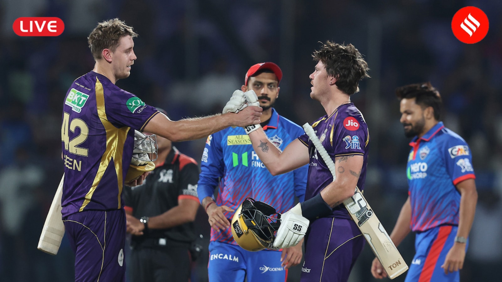 Kolkata Knight Riders vs Delhi Capitals Live Scorecard