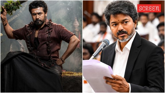 Tamil Nadu Chief Minister Vijay lauds Suriya and Trisha's Karuppu for its success.