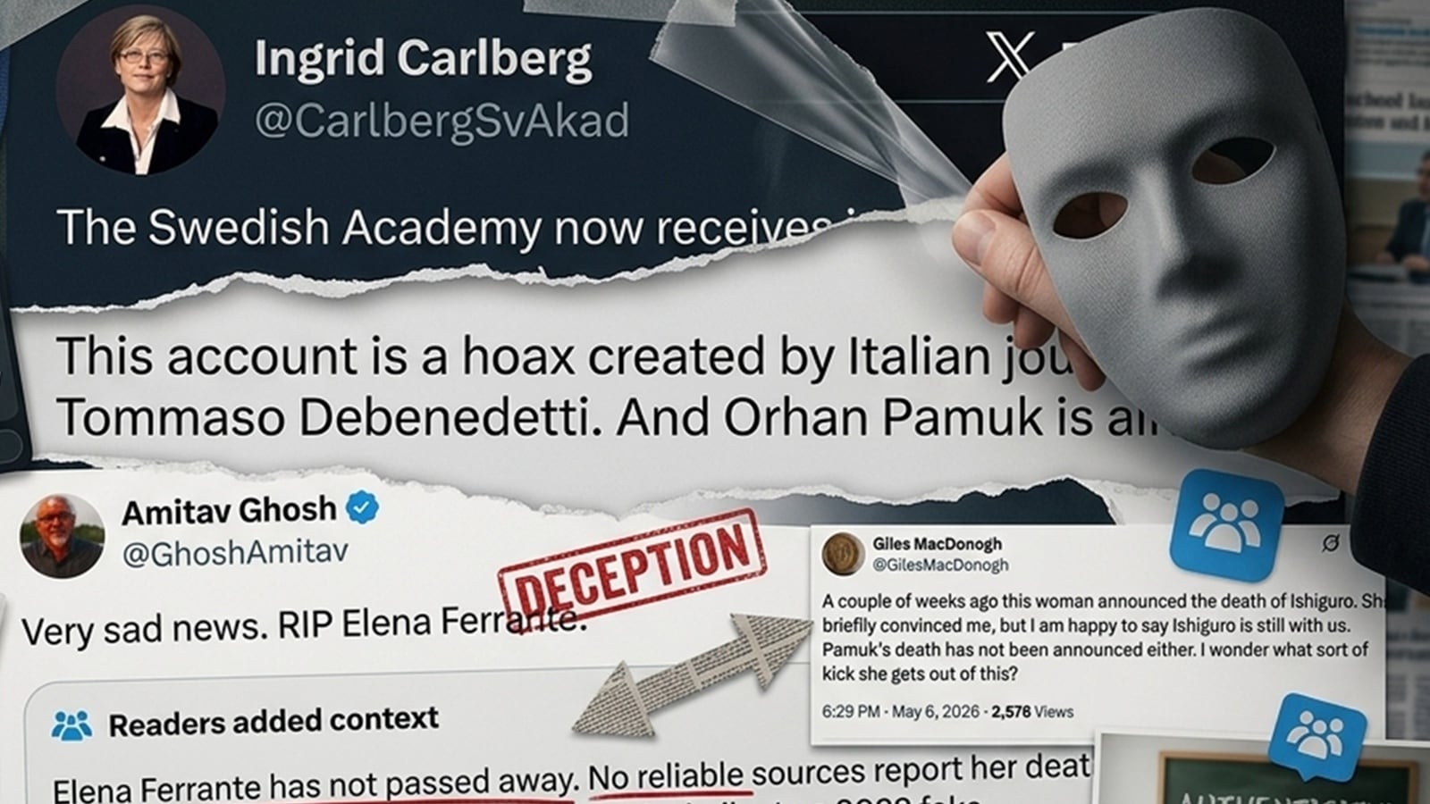 Orhan Pamuk, Elena Ferrante, Kazuo Ishiguro: Who is the Italian hoaxer who keeps declaring writers dead