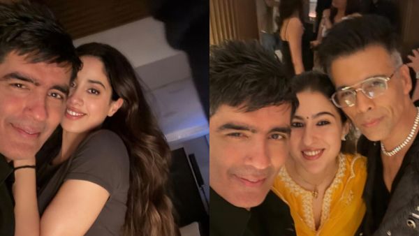 Manish Malhotra, Janhvi Kapoor, Sara Ali Khan at Karan Johar birthday bash