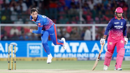 Mitchell Starc returned for DC and picked three wickets against RR. (CREIMAS FOR IPL)