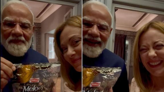 Prime Minister Narendra Modi with Italian PM Giorgia Meloni in this video clip posted on X.