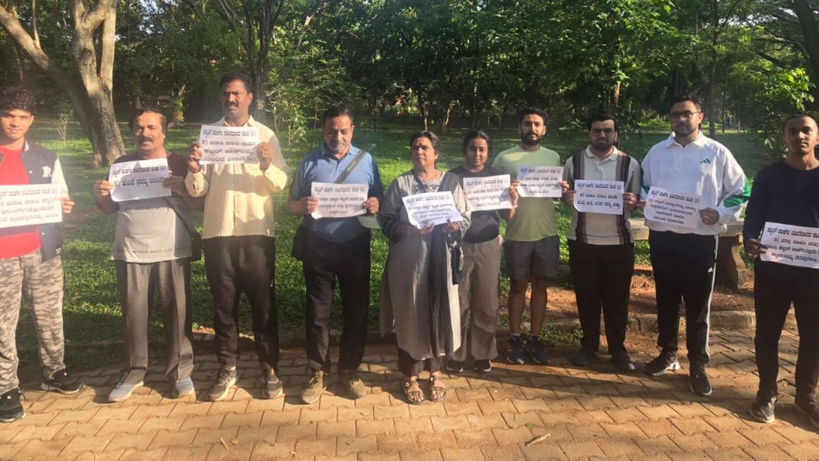 ‘Stop construction activities at Cubbon Park’: Walkers’ association stages protest