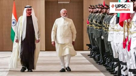 Prime Minister Narendra Modi with UAE President Sheikh Mohamed bin Zayed Al Nahyan