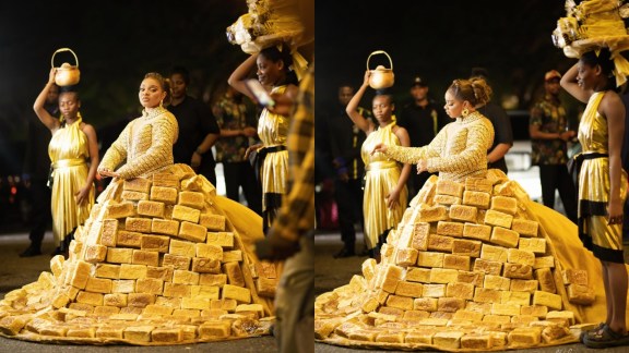Queen Mercy Atang bread dress