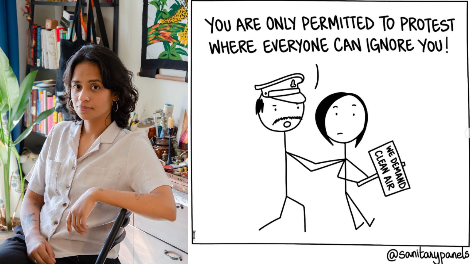 Writer’s Corner: Meet Bengaluru cartoonist  Rachita Taneja behind Sanitary Panels, who turned stick figures into some of India’s most fearless political satire