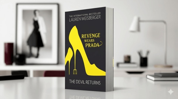 Revenge Wears Prada: The Devil Returns by Lauren Weisberger lies on a fashion editor's desk